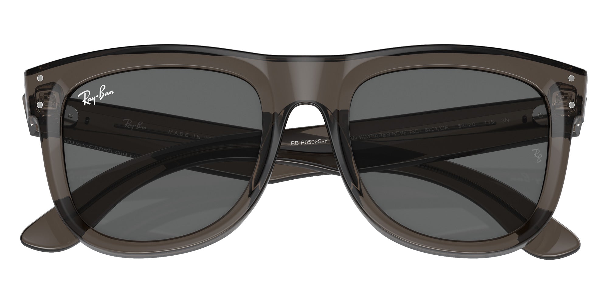 Ray-Ban RBR0502SF Wayfarer Reverse 6707GR 53 - Transparent Dark Gray / Dark Gray #id:rbr0502sf6707gr_s:104125