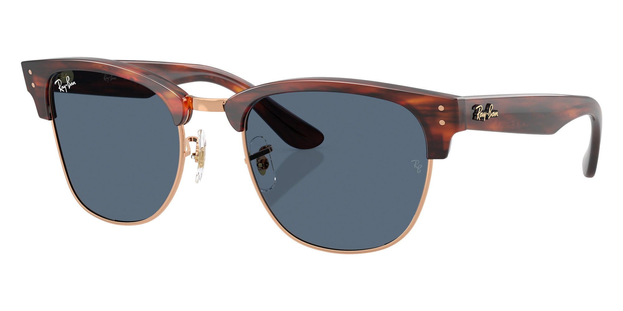 Ray-Ban RBR0504S Clubmaster Reverse 13983A 51 - Striped Havana on Rose Gold / Dark Blue #id:rbr0504s13983a_s:102105