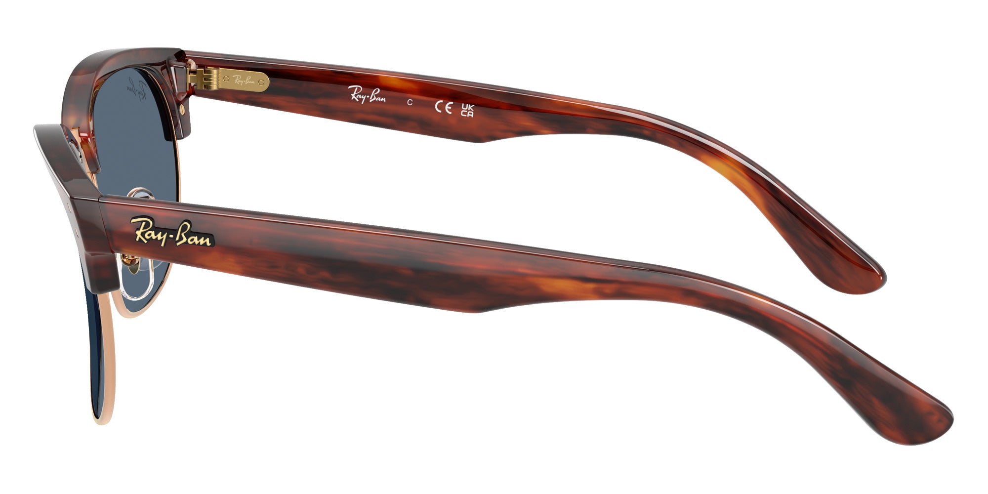 Ray-Ban RBR0504S Clubmaster Reverse 13983A 51 - Striped Havana on Rose Gold / Dark Blue #id:rbr0504s13983a_s:102110