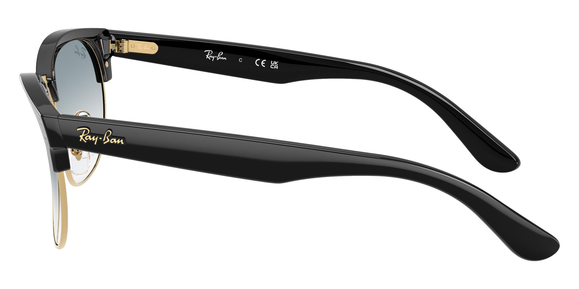 Ray-Ban RBR0504S Clubmaster Reverse 667779 51 - Black on Gold / Clear Gradient Blue #id:rbr0504s667779_s:106110