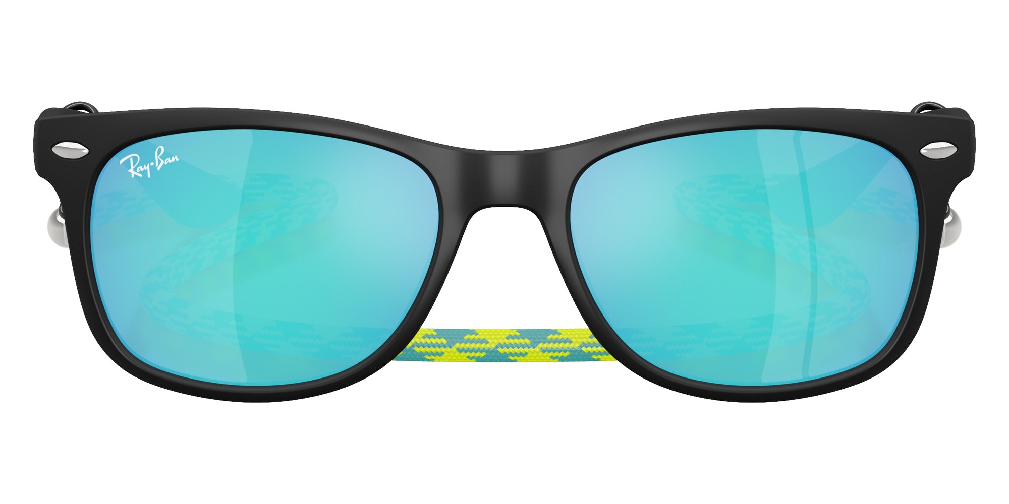 Ray-Ban RB9052SF New Wayfarer Summer Capsule 702855 50 - Rubber Black / Light Green Mirrored Blue #id:rj9052sf702855_s:100100