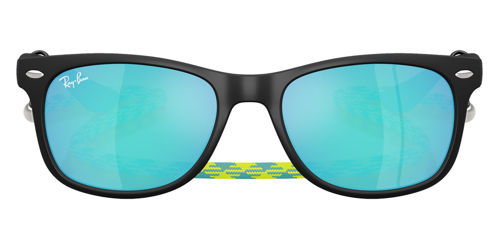 Ray-Ban RB9052SF New Wayfarer Summer Capsule 702855 50 - Rubber Black / Light Green Mirrored Blue #id:rj9052sf702855_s:100100