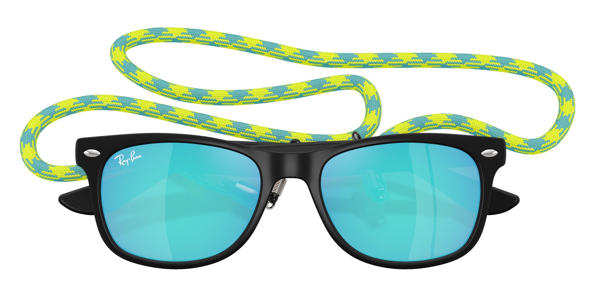 Ray-Ban RB9052SF New Wayfarer Summer Capsule 702855 50 - Rubber Black / Light Green Mirrored Blue #id:rj9052sf702855_s:100125