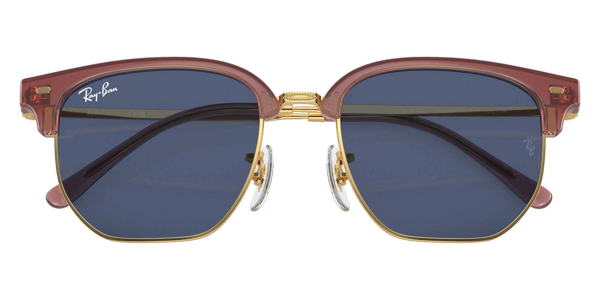 Ray-Ban RB9116S New Clubmaster 715680 47 - Opal Pink on Gold / Dark Blue #id:rj9116s715680_s:100125