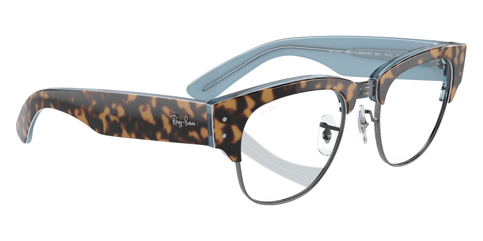 Ray-Ban RB0316V Mega Clubmaster 5883 50 - Havana on Blue on Gunmetal #id:rx0316v5883_s:100120