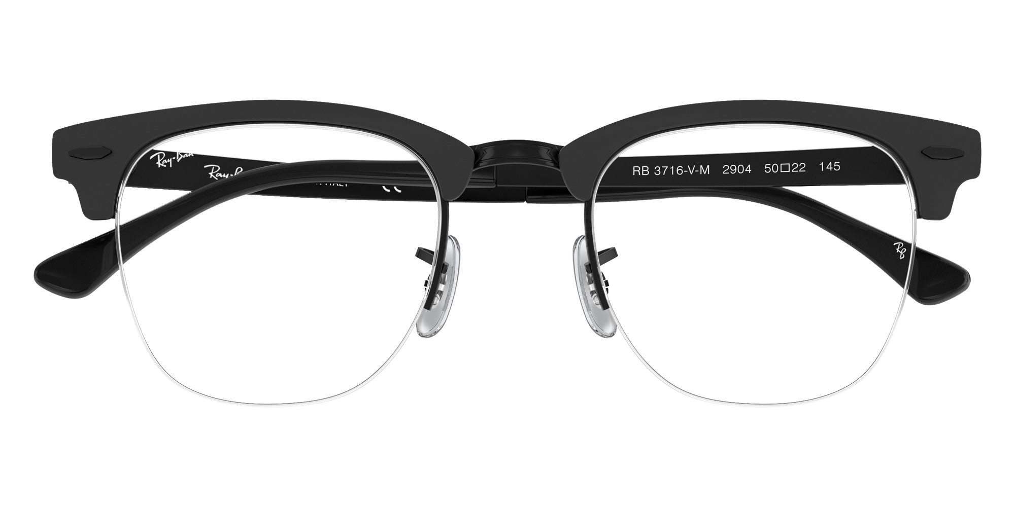 Ray-Ban RB3716VM Clubmaster Metal 2904 50 - Black #id:rx3716vm2904_s:100125