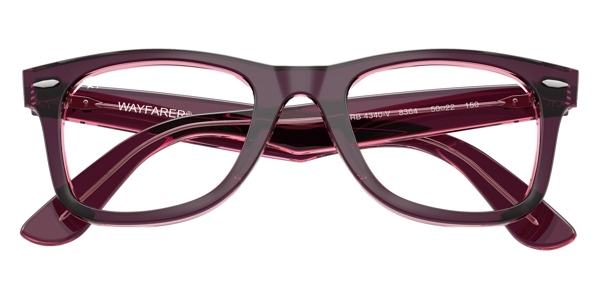Ray-Ban RB4340V Wayfarer Ease 8364 50 - Violet on Transparent Pink #id:rx4340v8364_s:102125