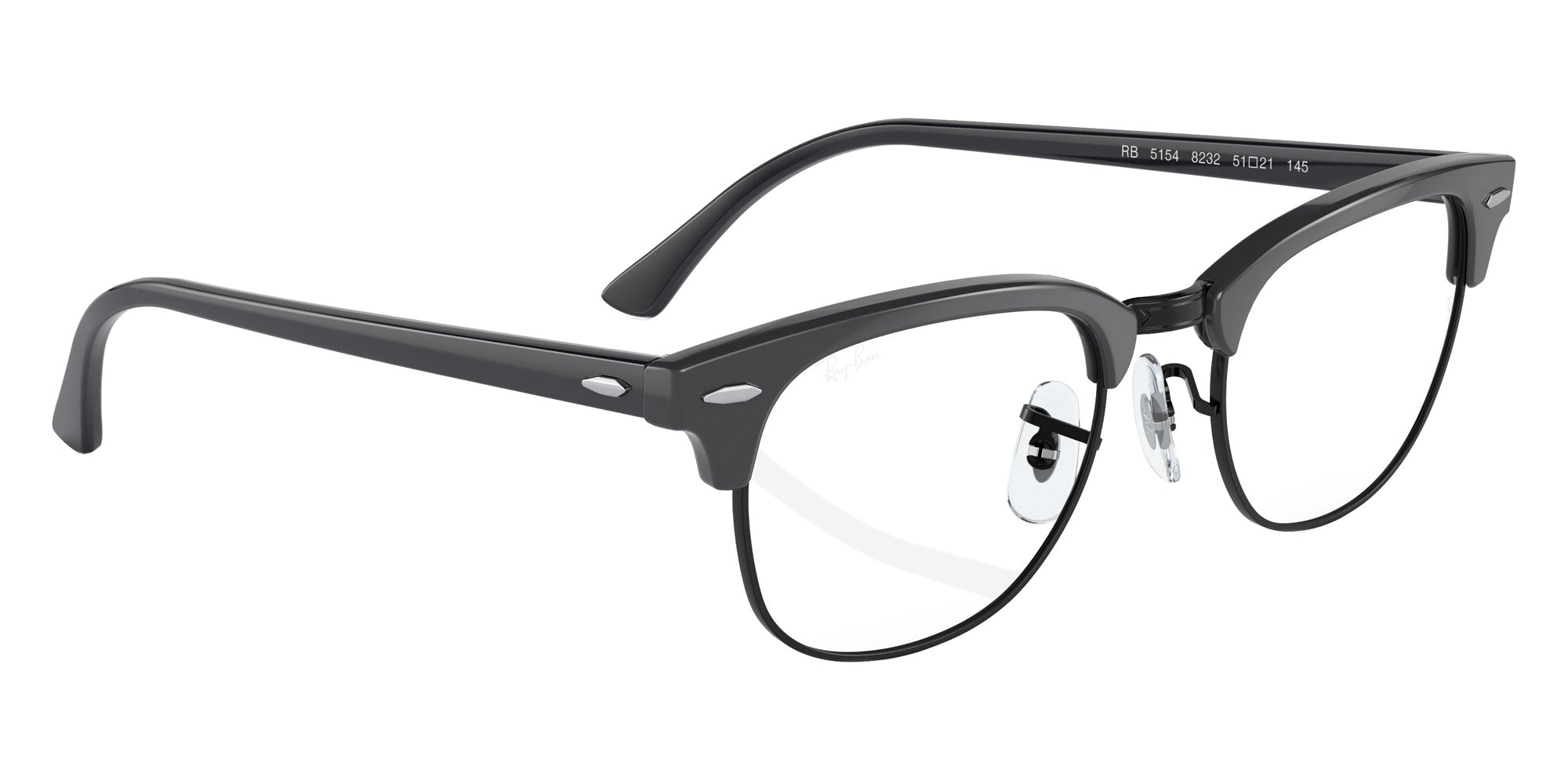 Ray-Ban RB5154 Clubmaster 8232 51 - Gray on Black #id:rx51548232_s:100120