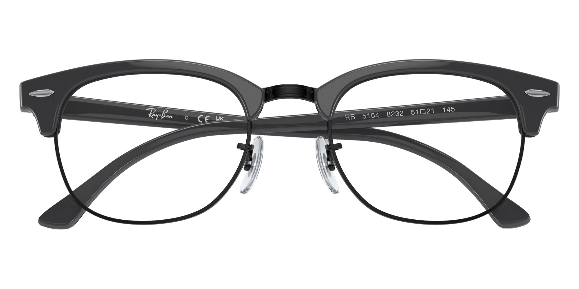 Ray-Ban RB5154 Clubmaster 8232 51 - Gray on Black #id:rx51548232_s:100125