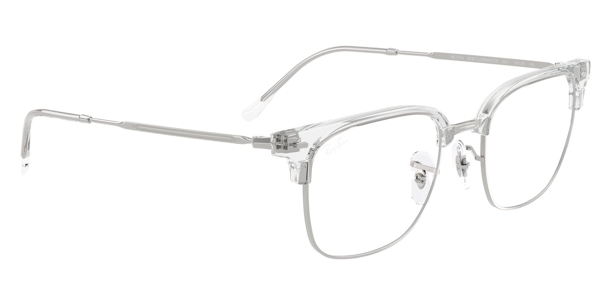 Ray-Ban RB7216 New Clubmaster 2001 51 - Transparent on Silver #id:rx72162001_s:100120