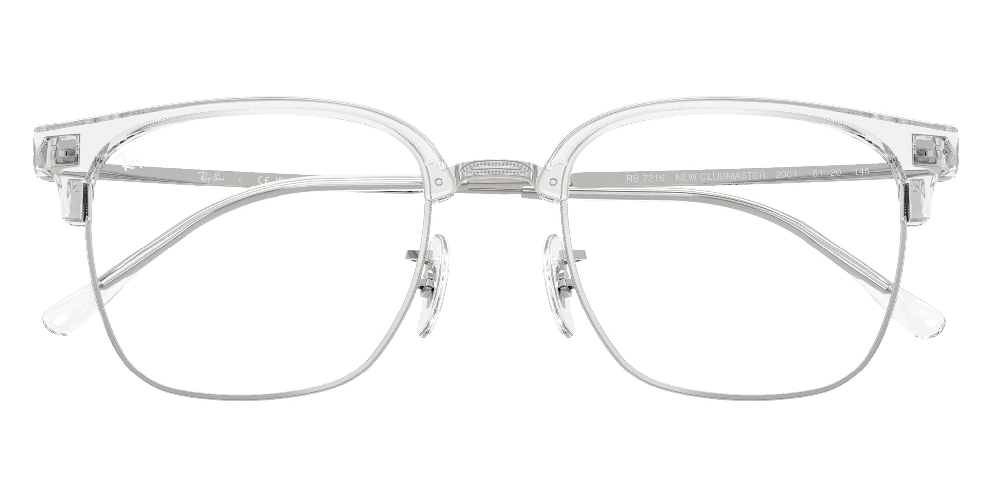Ray-Ban RB7216 New Clubmaster 2001 51 - Transparent on Silver #id:rx72162001_s:100125
