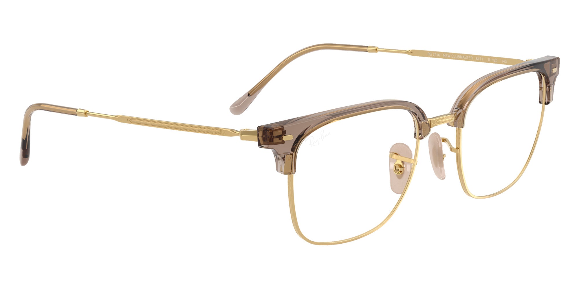 Ray-Ban RB7216 New Clubmaster 8471 51 - Beige on Gold #id:rx72168471_s:114120