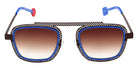 Sabine Be Be Boyish Hole Sun 659 52 - Chocolate Black Satin Perforated/Blue Majorelle Satin #id:sbebeboyishholesun659_s:102110