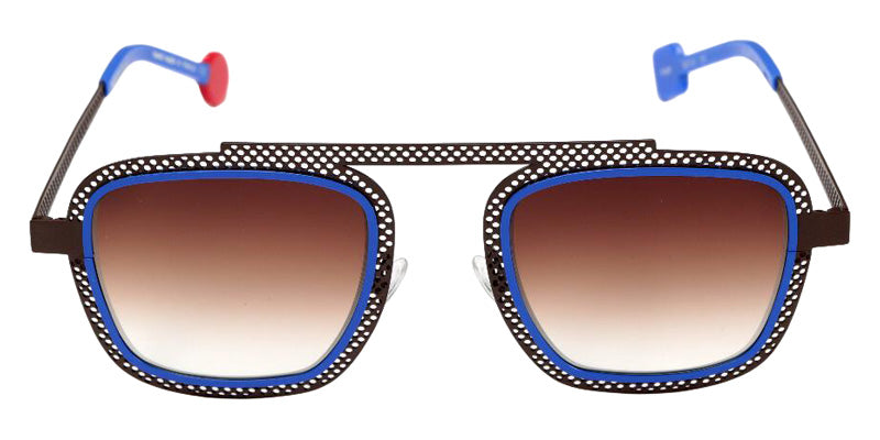 Sabine Be Be Boyish Hole Sun 659 52 - Chocolate Black Satin Perforated/Blue Majorelle Satin #id:sbebeboyishholesun659_s:102110