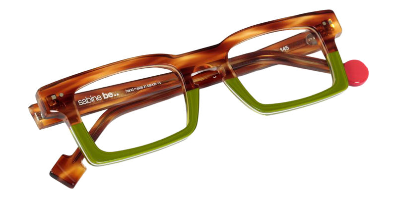 Sabine Be Be Geek 193 48 - Tortoiseshell Veined Blonde Shiny/Green Clear Translucent Shiny #id:sbebegeek193_s:100100