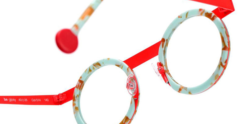 Sabine Be Be Gipsy 514 43 - Turquoise Marbled Matte/Orange Fluorescent Satin #id:sbebegipsy514_s:106115
