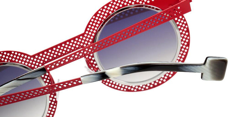 Sabine Be Be Gipsy Hole Sun 503 43 - Red Satin Perforated/Palladium Polished #id:sbebegipsyholesun503_s:108115