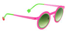 Sabine Be Be Gipsy Hole Sun 504 43 - Rose Fluorescent Satin Perforated/Green Fluorescent Satin #id:sbebegipsyholesun504_s:110100