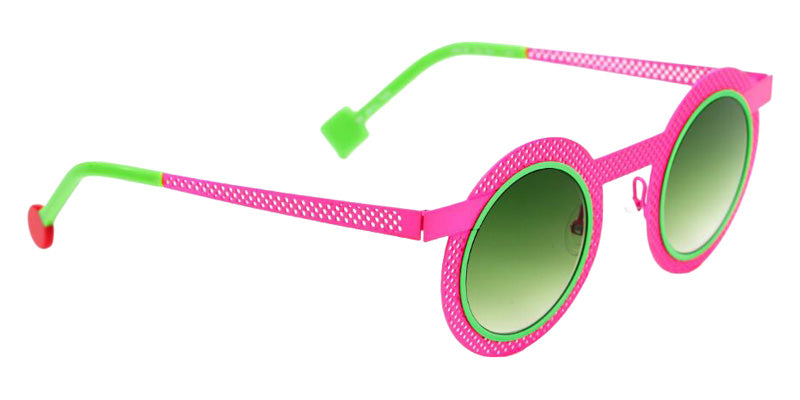 Sabine Be Be Gipsy Hole Sun 504 43 - Rose Fluorescent Satin Perforated/Green Fluorescent Satin #id:sbebegipsyholesun504_s:110100