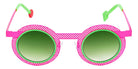 Sabine Be Be Gipsy Hole Sun 504 43 - Rose Fluorescent Satin Perforated/Green Fluorescent Satin #id:sbebegipsyholesun504_s:110110