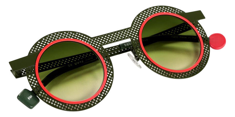 Sabine Be Be Gipsy Hole Sun 564 43 - Khaki Satin Perforated/Orange Fluorescent Satin #id:sbebegipsyholesun564_s:116100