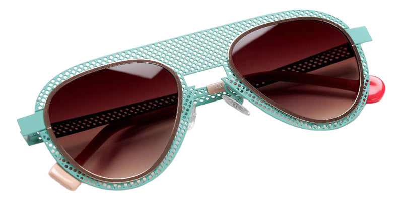 Sabine Be Be Legend Hole Sun 507 51 - Turquoise Satin Perforated/Or Rose Polished #id:sbebelegendholesun507_s:104100
