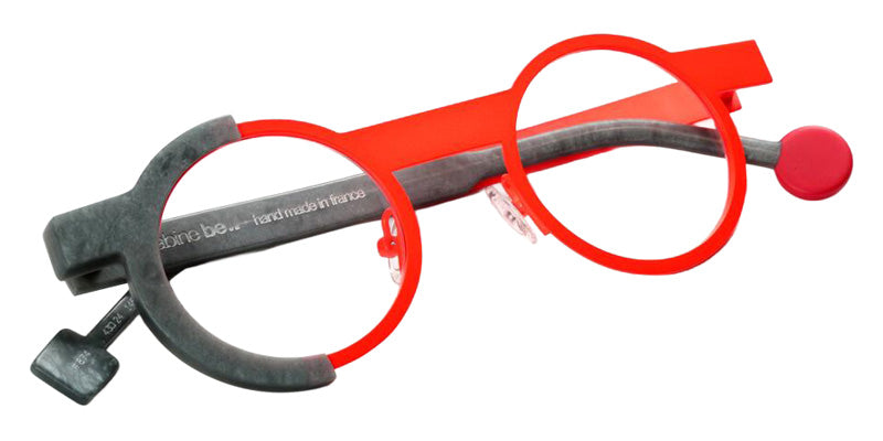 Sabine Be Be Loop 874 43 - Orange Fluorescent Satin/Gray Mouse Marbled Matte #id:sbebeloop874_s:108100