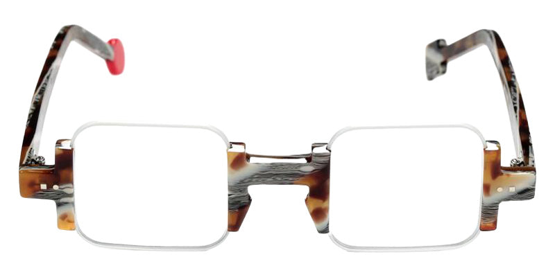 Sabine Be Be Square 220 42 - White Satin/Tortoiseshell Vintage Shiny #id:sbebesquare220_s:100110
