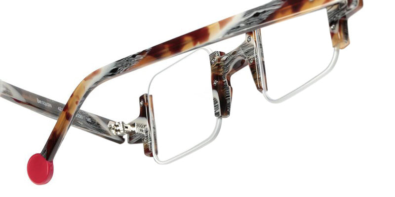 Sabine Be Be Square 220 42 - White Satin/Tortoiseshell Vintage Shiny #id:sbebesquare220_s:100115