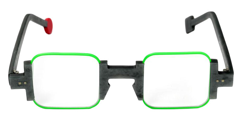 Sabine Be Be Square 578 42 - Gray Mouse Marbled Matte/Green Fluorescent Satin #id:sbebesquare578_s:102110