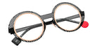 Sabine Be Be Val De Loire Hole 656 50 - Black Shiny Perforated/Or Rose Polished #id:sbebevaldeloirehole656_s:100100