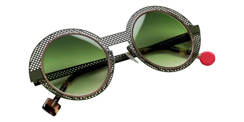 Sabine Be Be Val De Loire Hole Sun 491 50 - Khaki Satin Perforated/Or Yellow Polished #id:sbebevaldeloireholesun491_s:100100