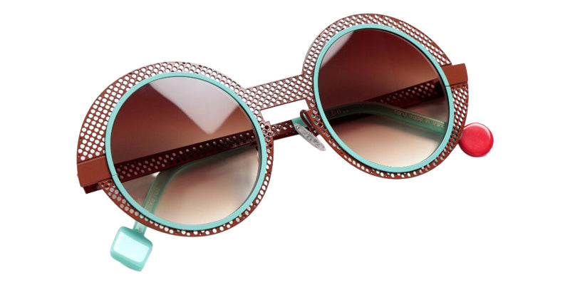 Sabine Be Be Val De Loire Hole Sun 494 50 - Camel Shiny Perforated/Turquoise Satin #id:sbebevaldeloireholesun494_s:102100
