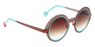 Sabine Be Be Val De Loire Hole Sun 494 50 - Camel Shiny Perforated/Turquoise Satin #id:sbebevaldeloireholesun494_s:102105