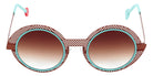 Sabine Be Be Val De Loire Hole Sun 494 50 - Camel Shiny Perforated/Turquoise Satin #id:sbebevaldeloireholesun494_s:102110