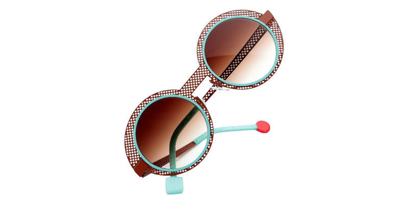 Sabine Be Be Val De Loire Hole Sun 494 50 - Camel Shiny Perforated/Turquoise Satin #id:sbebevaldeloireholesun494_s:102115