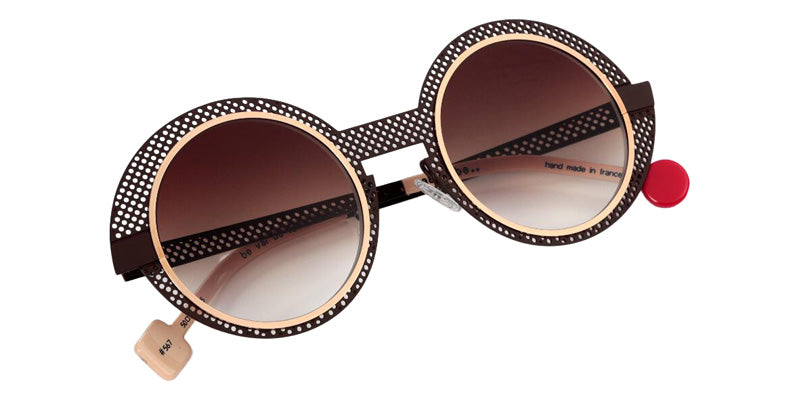 Sabine Be Be Val De Loire Hole Sun 567 50 - Chocolate Black Satin Perforated/Or Rose Polished #id:sbebevaldeloireholesun567_s:106100