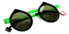 Sabine Be Be Yin Sun 197 43 - Chocolate Black Shiny/Green Fluorescent Satin #id:sbebeyinsun197_s:102100