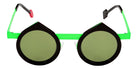 Sabine Be Be Yin Sun 197 43 - Chocolate Black Shiny/Green Fluorescent Satin #id:sbebeyinsun197_s:102110