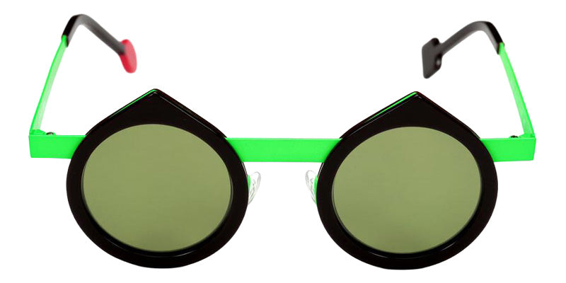 Sabine Be Be Yin Sun 197 43 - Chocolate Black Shiny/Green Fluorescent Satin #id:sbebeyinsun197_s:102110