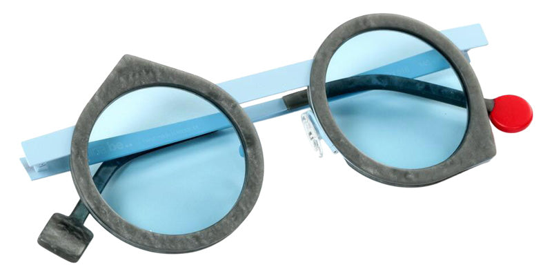 Sabine Be Be Yoon Sun 518 43 - Gray Mouse Marbled Matte/Blue Pastel Satin #id:sbebeyoonsun518_s:118100