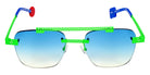 Sabine Be Be Yourself Pierced Sun 130 56 - Green Fluorescent Satin #id:sbebeyourselfpiercedsun130_s:102110