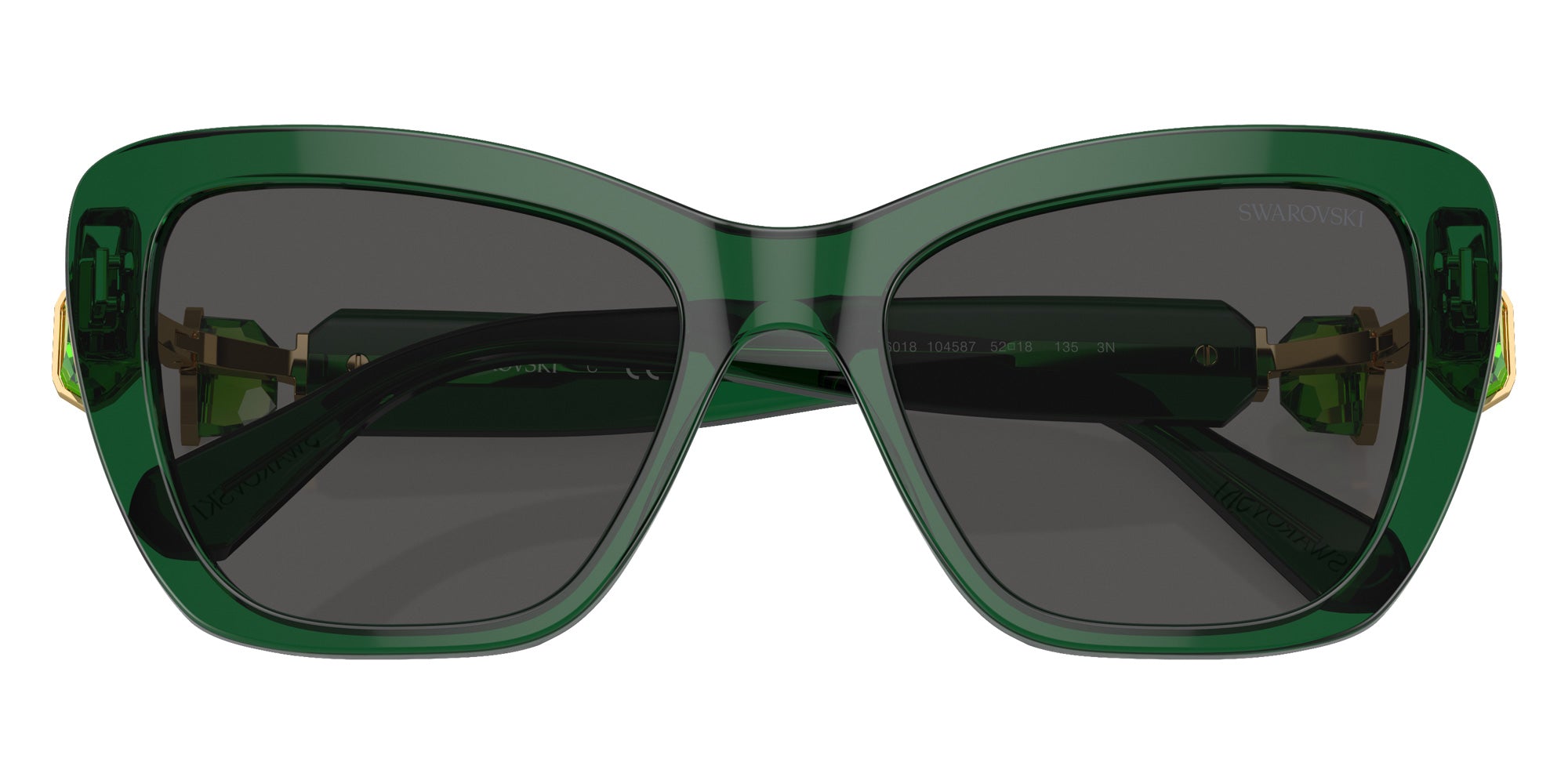 Swarovski SK6018 104587 52 - Transparent Dark Green / Dark Gray #id:sk6018104587_s:108120