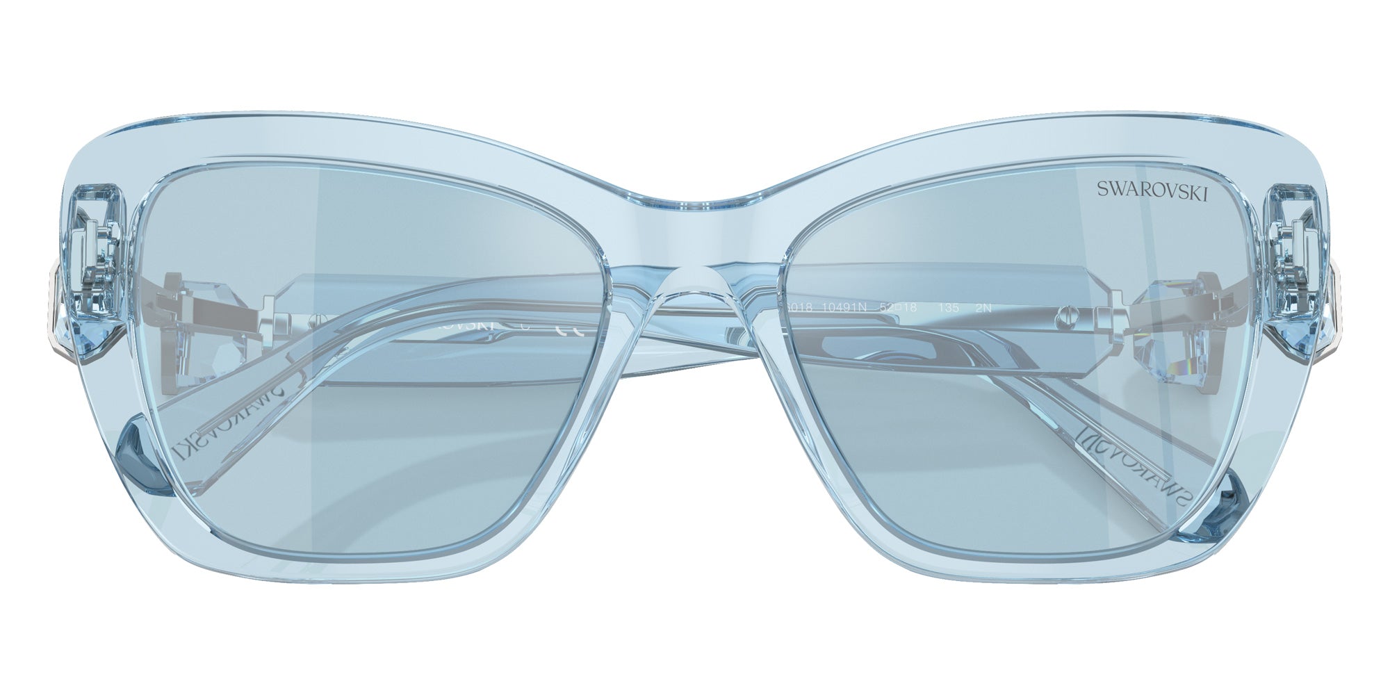 Swarovski SK6018 10491N 52 - Transparent Light Blue / Light Blue Mirrored Silver #id:sk601810491n_s:110120