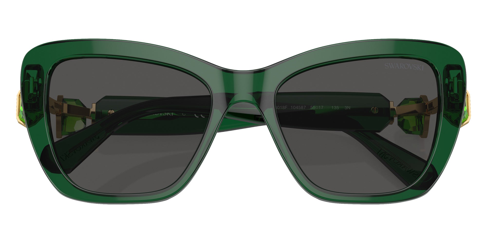 Swarovski SK6018F 104587 55 - Transparent Dark Green / Dark Gray #id:sk6018f104587_s:106120