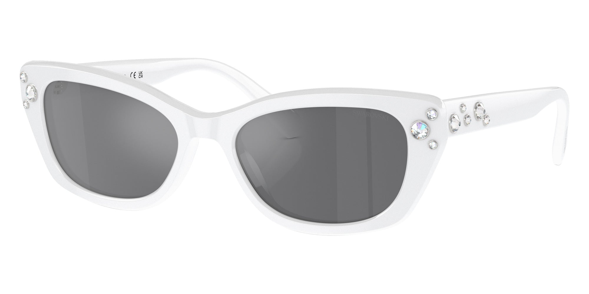 Swarovski SK6019 10336G 54 - Milky White / Gray Mirrored Black #id:sk601910336g_s:108105