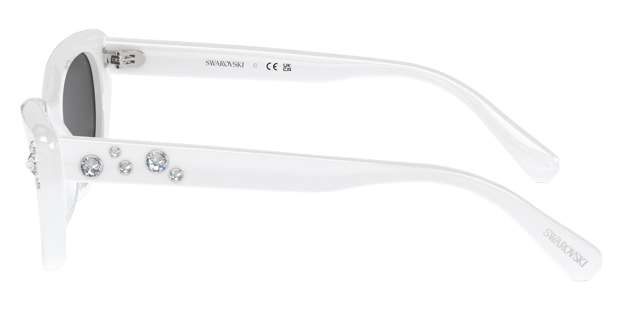 Swarovski SK6019 10336G 54 - Milky White / Gray Mirrored Black #id:sk601910336g_s:108110