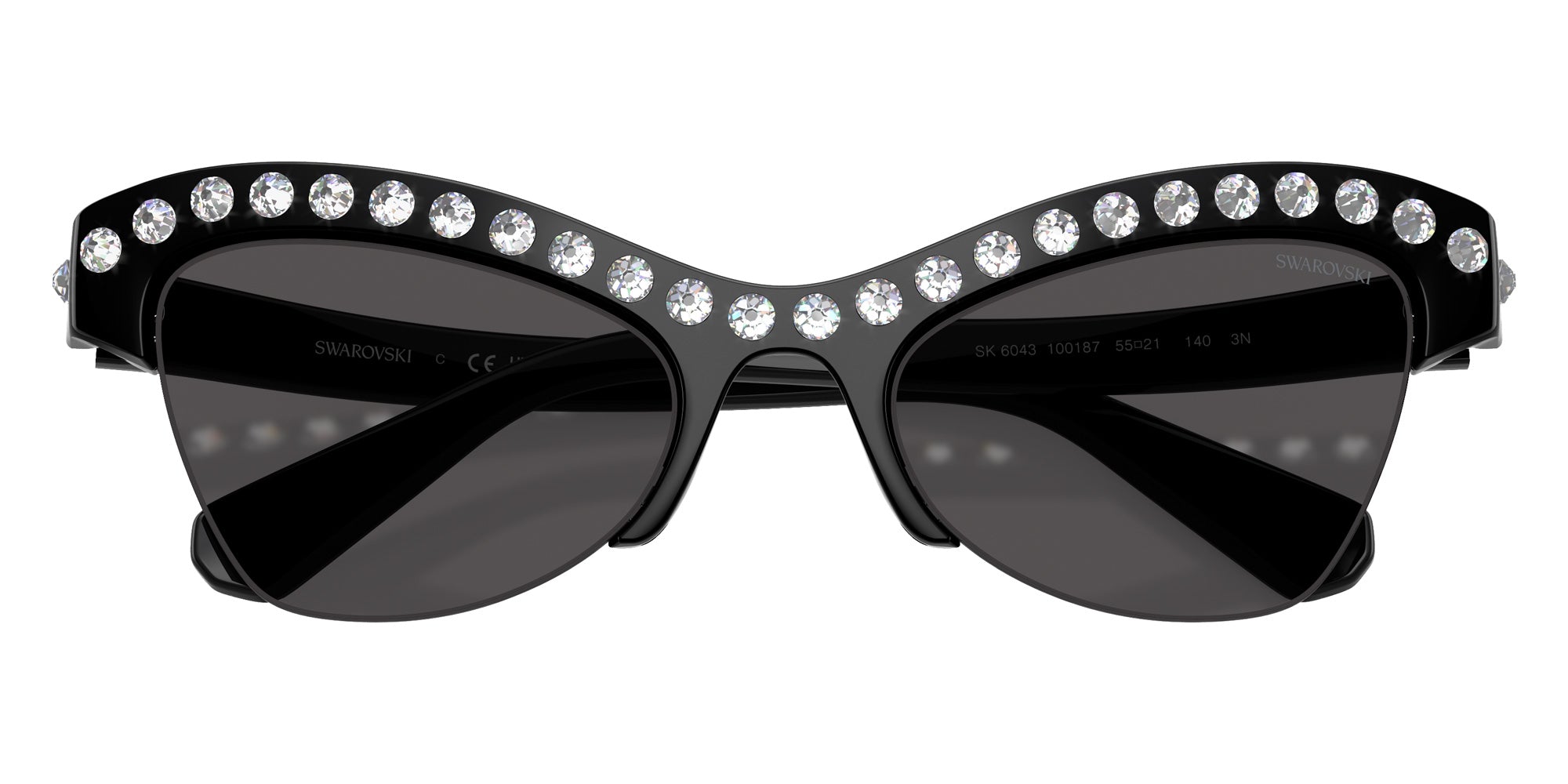 Swarovski SK6043 100187 55 - Black / Dark Gray #id:sk6043100187_s:100120