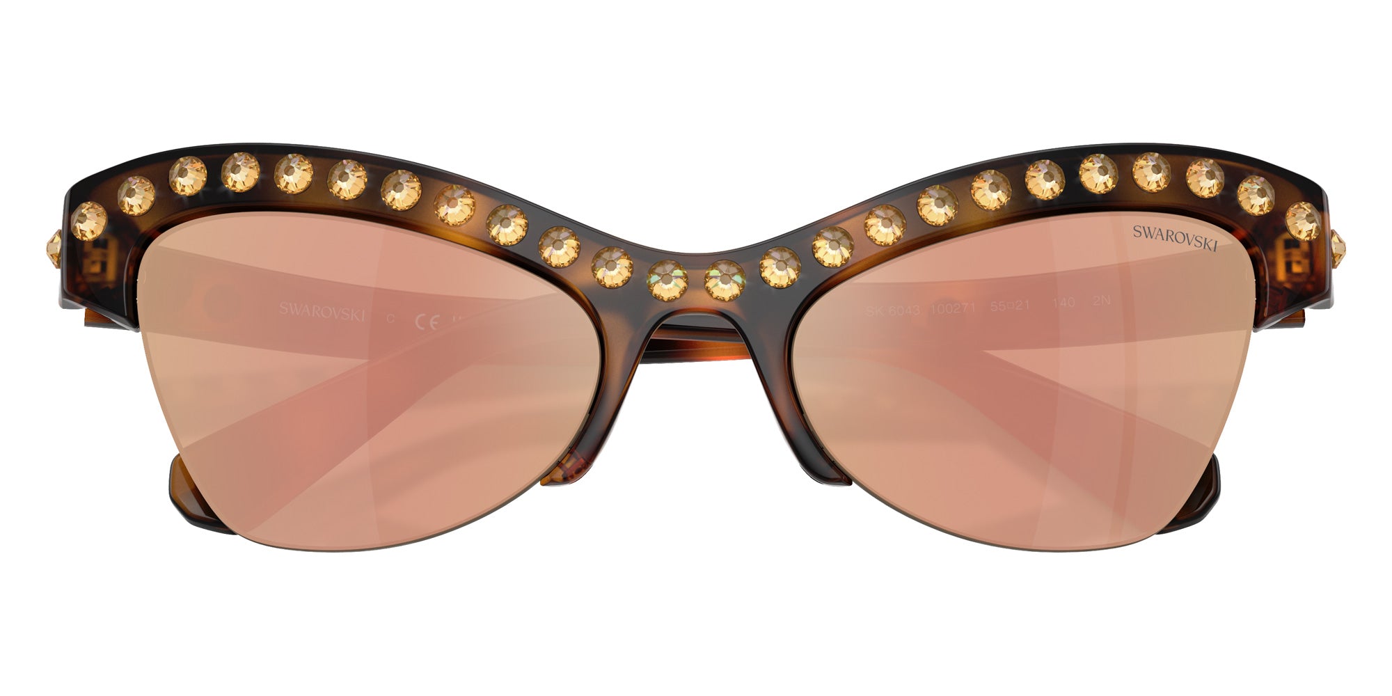 Swarovski SK6043 100271 55 - Havana / Dark Brown Mirrored Rose Gold #id:sk6043100271_s:102120