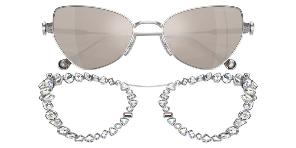 Swarovski SK7011 4001AP 56 - Silver / Clear Mirrored Real Platinum #id:sk70114001ap_s:102135